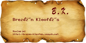 Brezán Kleofás névjegykártya
